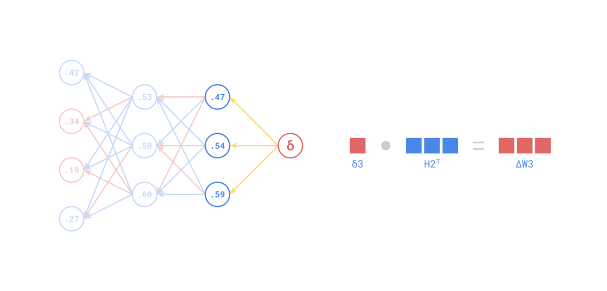 Diagram illustrating backpropagation flow